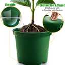 5 Gallon 12 Inch Plastic Nursery Pots, Plant Containers with Drainage Holes, Round Sturdy Garden Planters for Indoor/Outdoor Greenery, Gardening Gifts for Women (5-Pack, Green)