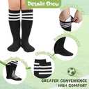 American Trends 3 Pairs Kids Soccer Baseball Socks Youth Boys Girls Long Socks with Soccer Tattoos and Greeting Card (Black, S)
