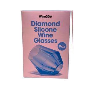 Wine2Go Diamond Silicone Wine Glasses 9oz