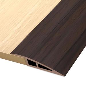 Vinyl Door Threshold Flooring Transition Strip Self Adhesive Carpet Edging Strip for Laminate Doorway Edge Threshold from 3/5" to 4/5" (Brown Wood Grain, 3.3 Ft)