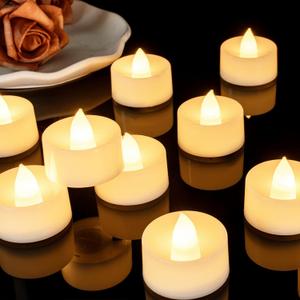 Amagic 24 Pack Battery Operated Tea Lights Candles, Fake Tealights Candles, Flameless LED Tea Lights for Halloween, Wedding, Votive, Festival, Table Decor(24 Pack, Warm White) (24 Pcs)