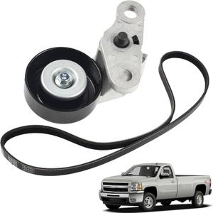 Car A/C Serpentine Drive Belt Tensioner Kit 90K-38159 Compatible with 1999-2008 Cadillac Escalade Chevrolet Avalanche Silverado Express GMC Sierra H2 Replaces 19311139 38159 ACK040378HD