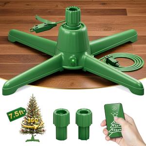 DG-Direct 360 Rotating Christmas Tree Stand, Up to 7.5ft, 90lb Artificial Christmas Tree, Fits 0.81.5" Tree Poles, Spinning Christmas Tree Stand, Christmas Tree Revolving Base with Remote Control (Green)