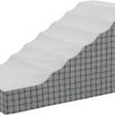 Pets Ramp for High Beds, Small Dogs & Senior Cats - Non-Slip Texture & Machine Washable Cover - Supportive Foam for Joint Comfort, Easy Climb for Couch, Sofa, Furniture (Grey)