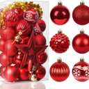 44 Pcs Christmas Ornaments for Tree Decorations, Shatterproof Red and Gold Christmas Ball Ornaments Hanging Christmas Baubles for Xmas Holiday Party Tree Decor