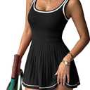 LOOKBOHO Womens Knit Athletic Tennis Dress Mini Pleated Golf Active Workout 0utfits 2026 Summer Sleeveless Sweater Dresses M
