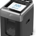 BONSEN 300-Sheet Auto Feed Paper Shredder, 60 Minutes Non-Stop Commercial Grade Heavy Duty Shredders for Office, 8.1 Gallon Micro Cut Document Shredder, P-4 Security Level, 58dB Super Quiet (Black)