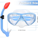 Kids Snorkel Set Dry Top Snorkeling Gear for Kids Youth Boys Girls Junior Age 5-15,Tempered Glass Swimming Diving Mask and Snorkel Set 180 Degree Panoramic View
