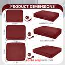 14 Piece Outdoor Patio Waterproof Cushion Covers, Fits 6-Seat Wicker Rattan Sectional Couch Chair Furniture Cover Replacement Set - Fade-Resistant Patio Cushion Covers with Zipper