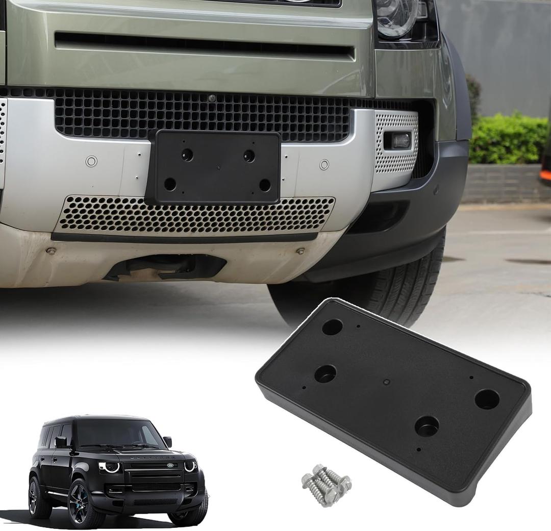 License Plate Frame Bracket Compatible with Land Rover Defender 2020-2025,ABS Tag Frame Front Bumper License Plate Holder Mount Adapter Relocation Kit Accessories 1PCS