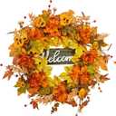 Large Fall Wreaths for Front Door Artificial Autumn Peonies Hydrangea Outdoor Wreaths Thanksgiving Mixed Leaves Wreath for Harvest Farmhouse Festival Decorations Indoor and Outdoor