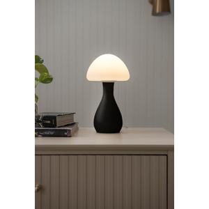 Mushroom Table Lamp - Durable for kids/adult bedroom Night Light, Modern Nightstand Table Lamp for reading with 10 Adjustable Light Temperatures, Bedside Lamp for Unique, Aesthetic Home Decor (Black)