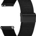TStrap Mesh Watch Band Metal - Black Quick Release Watch Bands for Men Women - Stainless Steel Smart Watches Strap Bracelet Replacement - 22mm