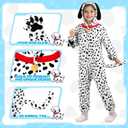 GIFTINBOX Cat Costume For Girls, Animal Costume, Black Cat Dalmatian Costume for Kids, Halloween Costumes for Kids (White, M)