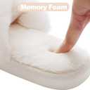 Evshine Women's Fuzzy Slippers Cross Band Memory Foam House Slippers Open Toe, 38-39
