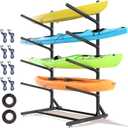 RDCMKL Freestanding Kayak Storage Rack, Heavy Duty Adjustable Stand for Kayaks, SUPs, Paddleboards, Canoes, Weatherproof