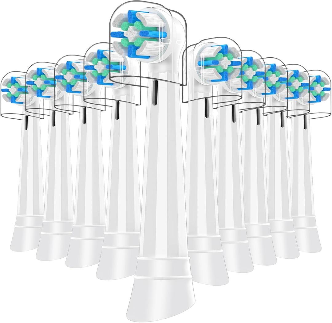 10PCS iO Replacement Heads Compatible with Oral B iO 2/3/4/5/6/7/8/9/10 Series Electric Toothbrush,IO Toothbrush Heads Compatible with Oral B iO,Medium-Hard bristles Care for Your Teeth,White