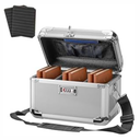 Aluminum Alloy Lock Box with Code, Lockable Storage Box for Medicine, Cash, Phone & Valuables  Childproof, Portable & Durable  12.2 x 7.8 x 6.8 Inch Black  Home, Office, School Use