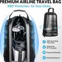 Golf Travel Bag for Airlines, Hard Shell Top Golf Travel Case with Wheels, Heavy Duty 1680D Oxford Fabric, Reinforced Base, Oversized Tank Wheels, Built-in TSA Lock, Water-Resistant Zippers