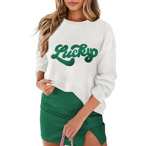 MARZXIN Women 2026 Casual Holiday Love Sweaters Round Neck XOXO Sweater St Patrick Tops Merry Christmas Heart Sweatshirt XL