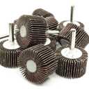 Benchmark Abrasives Aluminum Oxide 1-1/2 Inch Flap Wheel - 1 Length 1/4" Shank Mounted Sander for Deburring, Sanding, Grinding, Paint Removal - Polishing Wheel for Drill & Grinder (10 Pack) - 40 Grit