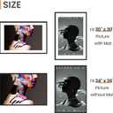 upsimples 24x36 Poster Frame, Display Pictures 20x30 with Mat or 24 x 36 Without, Wall Hanging Picture Frames, Black, 1 Pack