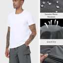 Men's Cargo Shorts Quick Dry Lightweight Stretch Hiking Shorts for Men with 5 Pockets No Lining (Gray, L)