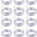 12 Pack Fairy Lights Battery Operated String Lights7FT 20LED Waterproof Silver Wire Christmas Lights Outdoor,Firefly Mini Lights for Bedroom Party Birthday Wedding Indoor Decorations. (Cold White)
