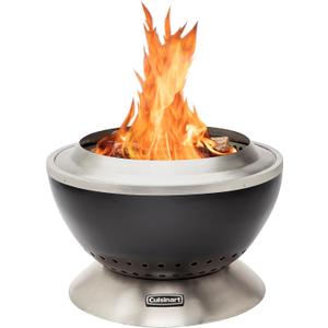 Cuisinart 24 Cleanburn Smokeless Fire Pit with Removable Base for Ash, Portable Wood Burning Outdoor Fireplace, Stainless Steel Smoke Free Outdoor Heater, Enhanced Airflow and Easy Cleanup