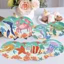 mrpwnle 8 Pack Diamond Art Coasters Kits - Ocean Diamond Painting Coasters Kit Set with Holder Cork Pads, DIY Non Slip Coaster Craft Kits for Adults Beginners Ideal Gifts