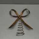 Arrowbash 12 Inch Large Gold Brass Metal Christmas Tree Topper Vintage Metal Rustic Christmas Bow Xmas Tree Topper Decoration for Indoor and Outdoor Holiday Decor