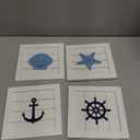 Fangoo 4Pcs 3D Nautical Wall Decor Anchor Ship Wheel Seashell Starfish Rustic Beach Theme Home Decor Coastal Room Wall Decorations Ocean Wall Art for Bathroom Bedroom House Nautical Gifts