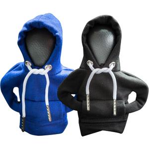 2Pcs Car Shift Knob Hoodie,Gear Shift Hoodie,Funny Sweater Hoodie for Gearshift,Automotive Interior AccessoriesBlue and Black