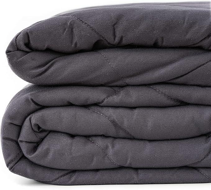 WONAP Weighted Blanket for Adults -60"x80" 20lb Queen Size for Couples - Premium Microfiber Material Heavy Blanket with Glass Beads - All-Season Comfort Breathable Cooling Weighted Blankets-Dark Grey