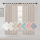 2 Pack Linen Elegant Curtains 72 Inches Long 7 Tab Top Breathable and Airy Drapes for Bedroom/Livingroom/Farmhouse (Linen, 52'' x 72'')