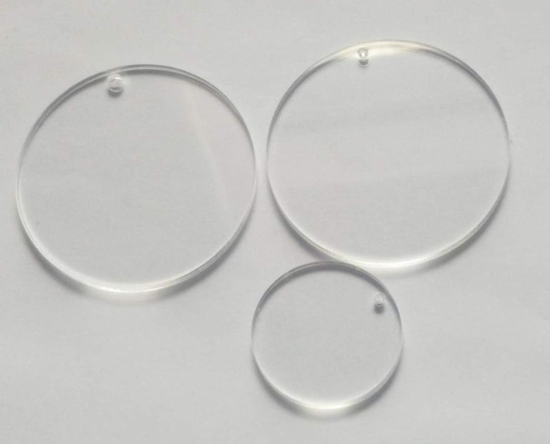 MEYA Set of 15pcs High Clear Blank Acrylic Discs,Acrylic Round Sheet with Hole 1/8" for Keychains, Jewelry DIY Crafts (4.0")