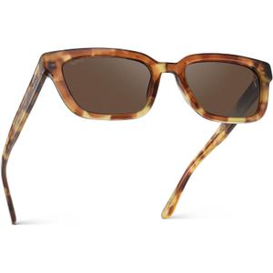 WearMe Pro - Women's Polarized Rectangular Sunglasses, Narrow Acetate Frame, Durable 5-Barrel Hinges, Hand-Polished Finish