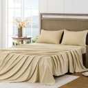 FreshCulture Queen Sheet Set - Ultra Soft Sheets for Queen Size Bed - Brushed Microfiber - Deep Pockets - Easy Care - Cooling & Breathable Sheets - 4 Pieces Hotel Luxury Queen Bed Sheets (Beige)
