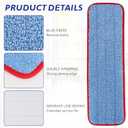Replacement Mop Pads for Rubbermaid Commercial 18.5 Inch Mop Head - 12 Pack Reusable Wet & Dry Cleaning Mop Head Replacement Refills Fit for Any Microfiber Flat Mop System 18" and 17"
