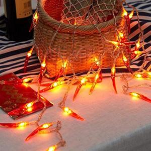 2pack red Chili Pepper String Lights,40 LED Pepper String lamp Indoor Kitchen Decor Outdoor Mexican Decorations Light, Battery Powered for Chinese New Year,Holiday Party,Christmas Home Decor