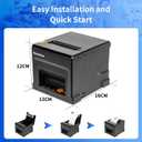 NetumScan 80mm POS Receipt Printer 300mm/s USB Thermal Receipt Printer with Auto Cutter Cash Drawer, USB Ethernet Interface,Support Windows/Mac/Linux, Restaurant Kitchen Printer for ESC/POS,NS8360L