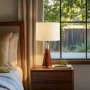 INK+IVY Chrislie Gold White Mid Century Modern Table Lamp , Contemporary Metal Wood Table Lamps for Bedrooms , 13.5"W X 13.5"D X 26"H , Gold / Brown