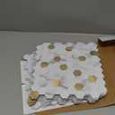 Hexagon Peel and Stick Backsplash Tiles Kitchen,Self-Adhesive Metal and Marble Honeycomb Peel and Stick Wall Tiles Sticker Mosaic Heat Resistant(White Gold,10sheets)