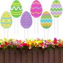 Thyle 6 Pcs Easter Eggs Planter Stakes Decorative Flower Pots Signs for Easter Patio Lawn Yard Garden Planter Pot Pathway Anniversary Wedding Supplies