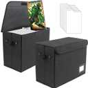 2 Pack Comic Book Storage Box - Foldable Portable Comic Books Holder & Organizer with Dividers, Large Capacity Fabric Washable Storage Box for Current/Silver/Golden Comics Collection and Magazine