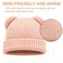 YukiniYa Baby Beanie Cute Toddler Winter Hat 3 Pack Soft Double Layers Knit Warm Cap for Infant Girls Boys Kids 0-21 Years