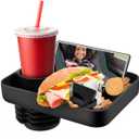 Car Seat Snack Tray for Kids, Silicone Kids Car Seat Travel Tray with Cup Holder, Portable Kid CarSeat FoodTray, Cup Holder SnackTray for Toddler CarSeat