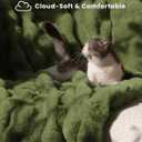 Ultra Soft Cozy Faux Fur Throw Blanket, Fuzzy Plush Thick Bubble Blanket, Oversize Luxury Fluffy Blanket for Couch, Sofa, Bedroom, and Living Room,50x60 Inches,Green