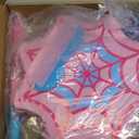 Pink Spider Pinata Spider Pinata with Blindfold Stick and Confetti Spiderweb Ghost Birthday Party Decoration Game Supply 12 x 12'', Small, Fillable for Candy and Treats