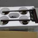 MOKATNG 4-Light Bathroom Light Fixtures, Vanity Light with Milky White Shades, Oil-Rubbed Bronze Bathroom Light Fixtures Over Mirror, Modern Bathroom Wall Lamp for Mirror Living Room Cabinet Bedroom (Brown and Gold)